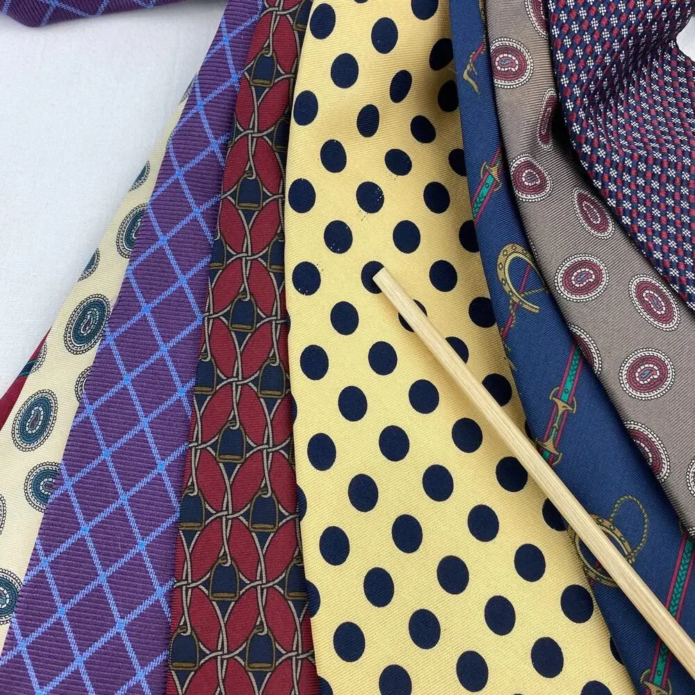 Lot of 18 LANDS END 100% Silk Neckties Rep Striped Equestrian Paisley USA VTG